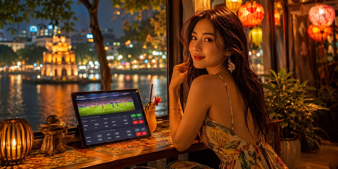 Nhóm bạn thưởng thức cà phê và theo dõi kết quả cá cược casino tại Hà Nội