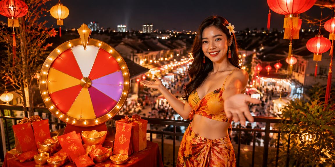 Bàn Roulette sôi động tại không gian chợ đêm Hà Nội với ánh đèn neon lung linh